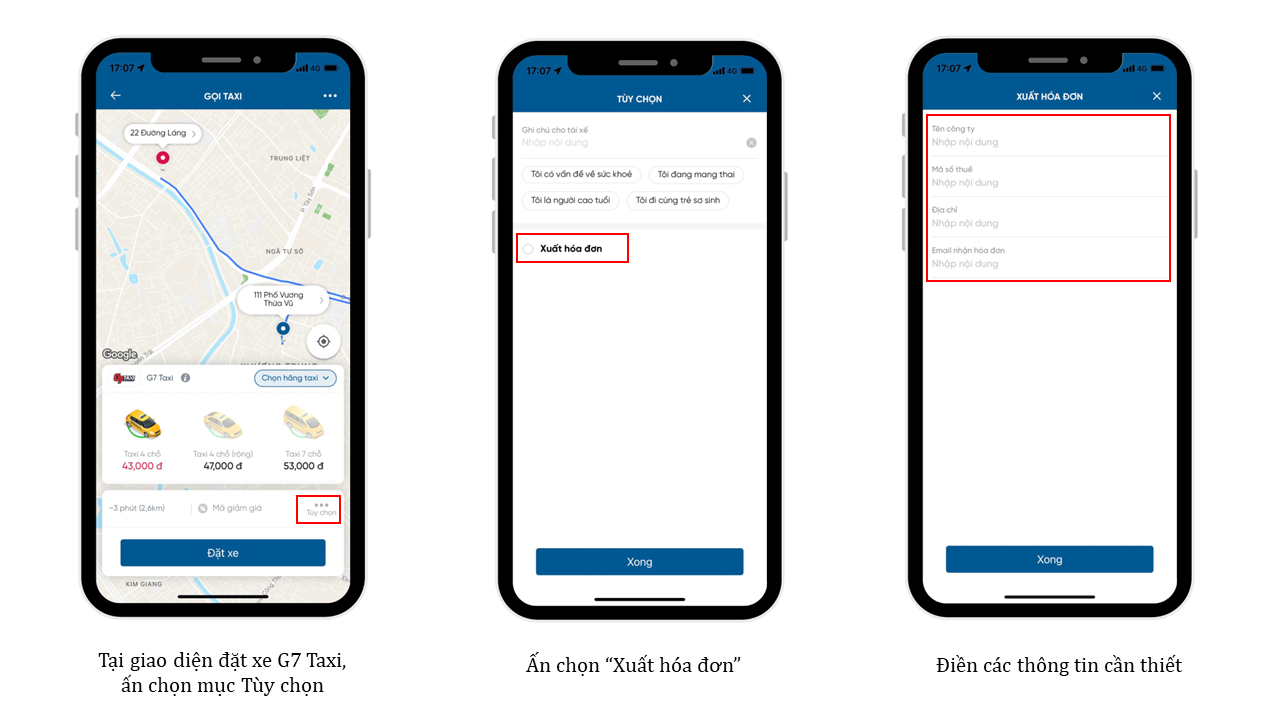 xin h&oacute;a đơn taxi