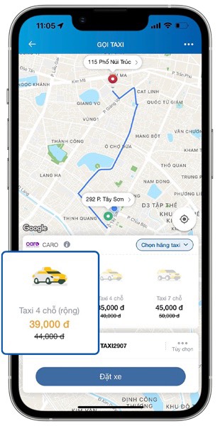 đặt xe taxi 7 chỗ