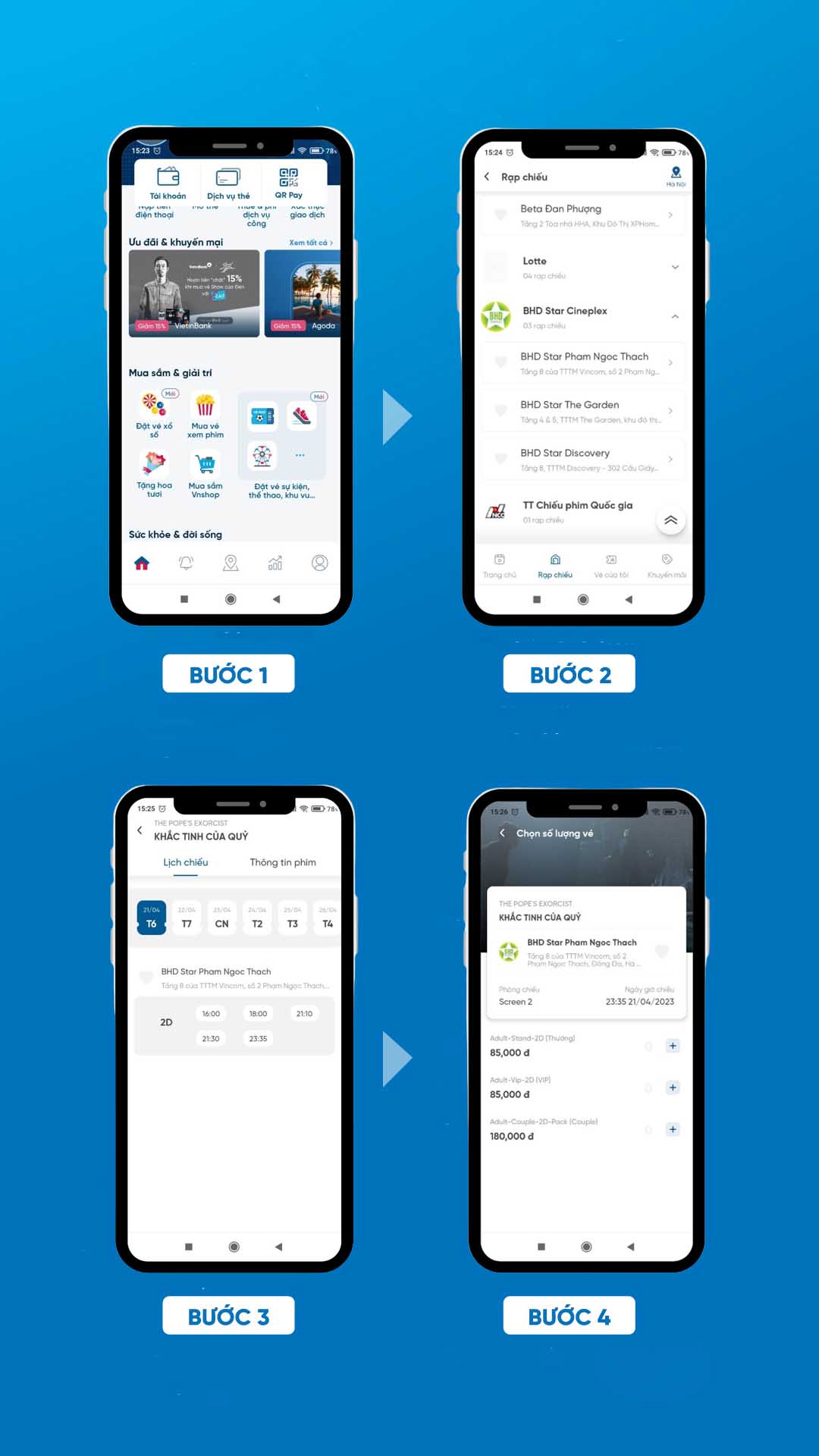 Hướng dẫn xem lịch chiếu phim rạp BHD
