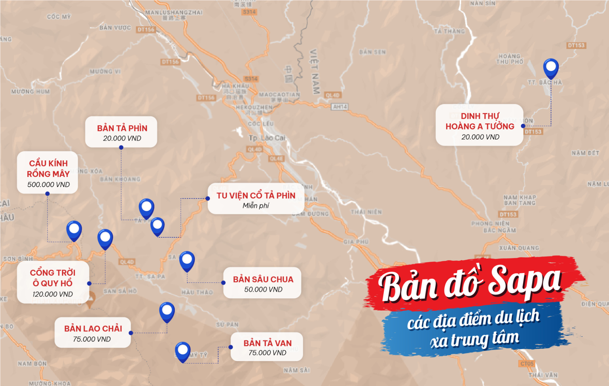 Bản đồ du lịch ở Sapa 