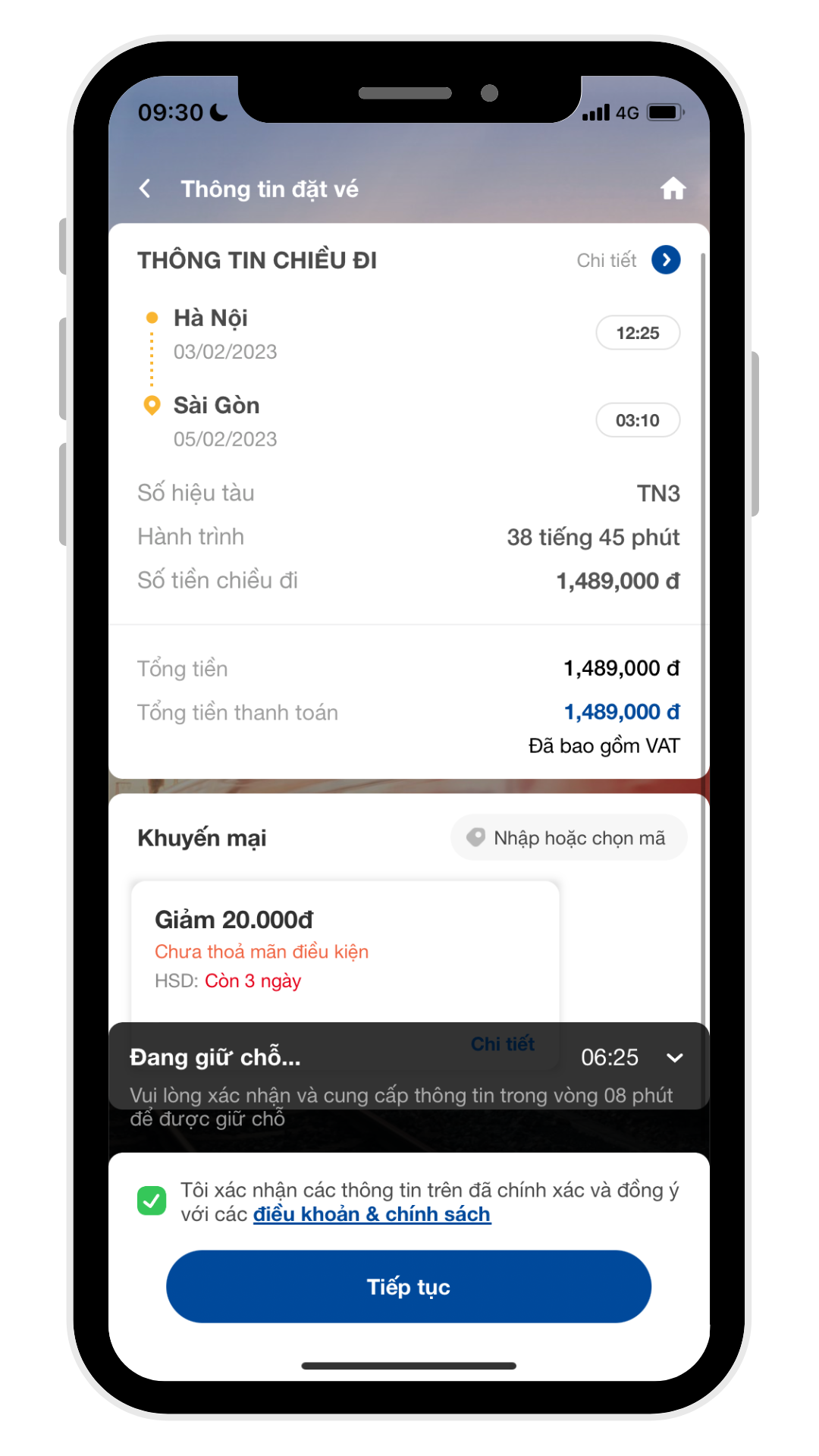 cách mua vé tàu hỏa online