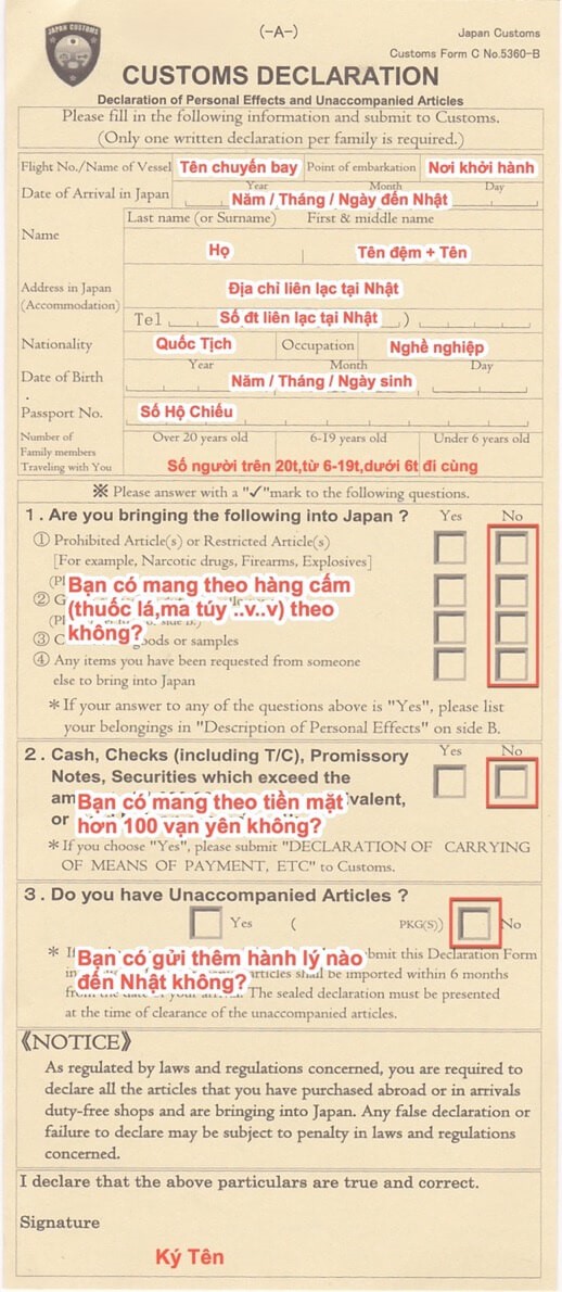 quy định nhập cảnh Nhật Bản