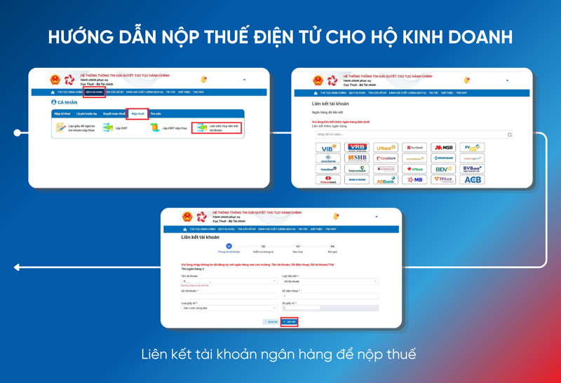 NNT cần liên kết tài khoản ngân hàng trích tiền trước khi thực hiện nộp thuế