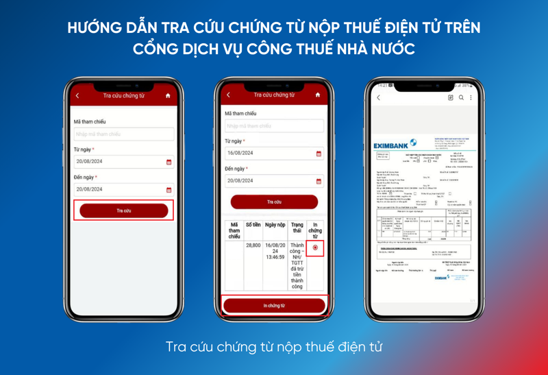 Cá nhân/hộ kinh doanh có thể tra cứu nhanh các chứng từ nộp thuế trên ứng dụng eTax Mobile