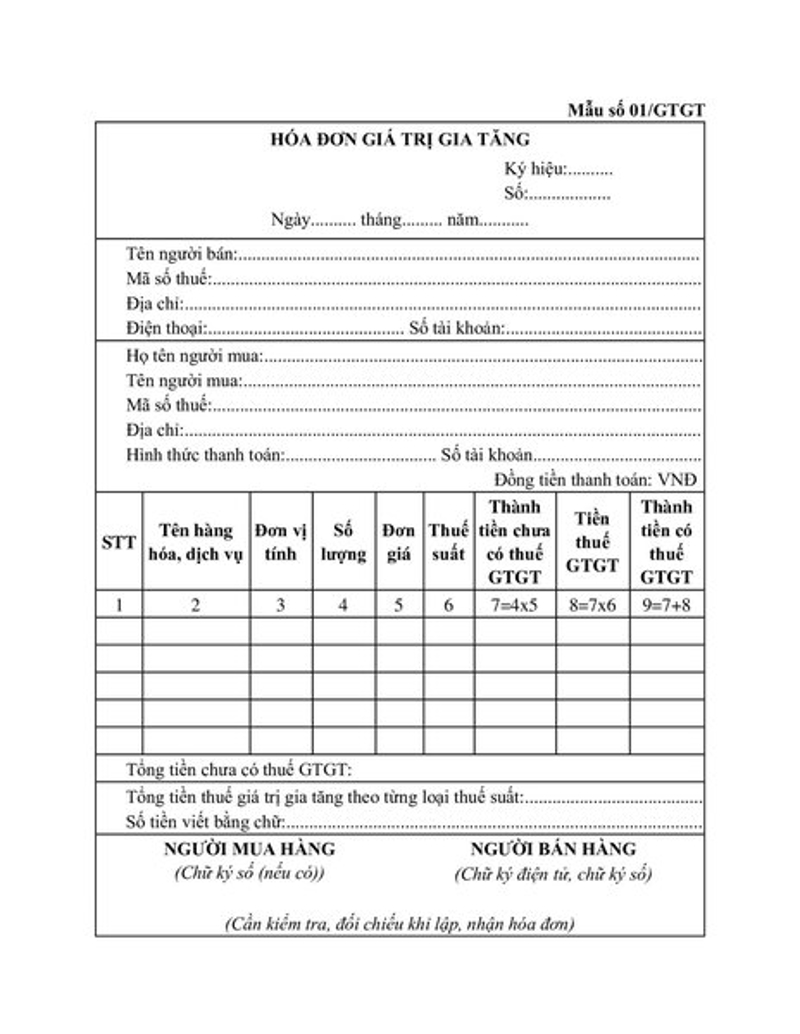 Mẫu hóa đơn điện tử GTGT theo Nghị định 123/2020/NĐ-CP (Nguồn: Phụ lục III kèm theo Nghị định 123/2020/NĐ-CP)