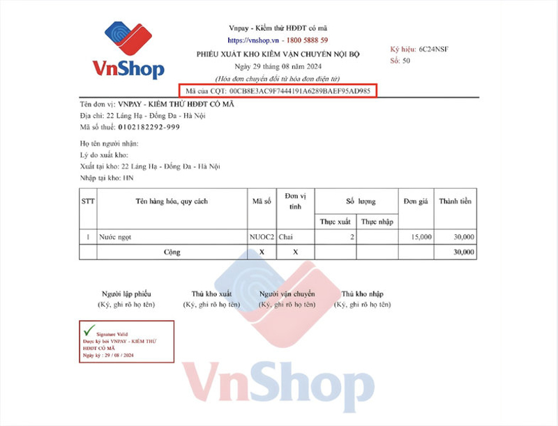 Hóa đơn điện tử có mã của cơ quan thuế giúp xác thực giao dịch và đảm bảo tính hợp lệ của hóa đơn hộ kinh doanh