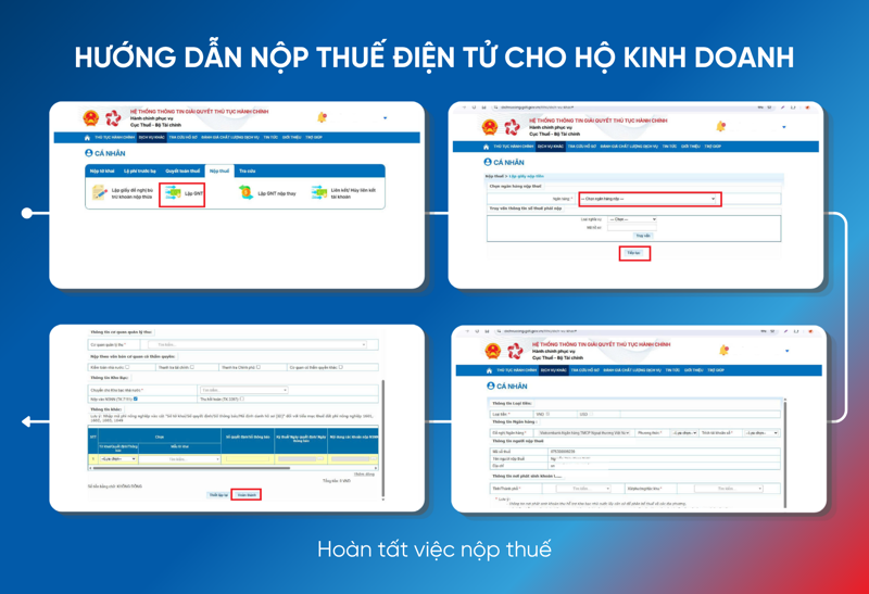 NNT thực hiện lập giấy nộp tiền để nộp thuế vào ngân sách nhà nước