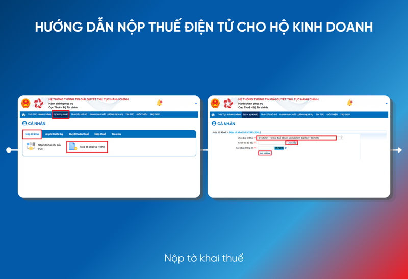 Người nộp thuế tải tờ khai file XML lên hệ thống