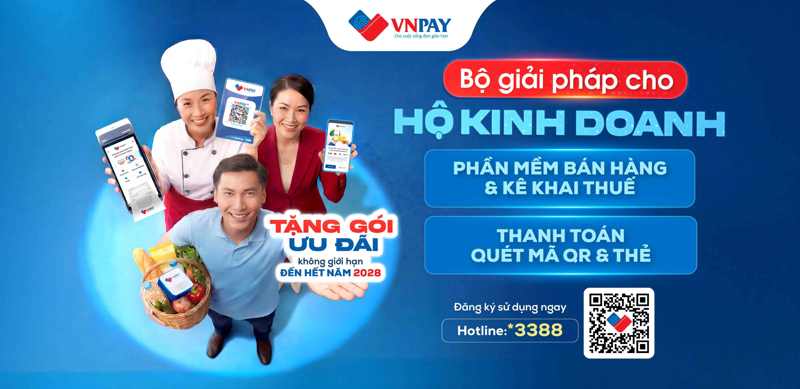 VNPAY miễn phí trọn bộ giải pháp Nộp thuế số đến hết năm 2028 cho hộ kinh doanh