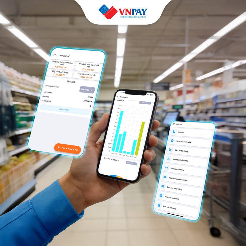 Bộ giải ph&aacute;p Nộp thuế số VNPAY hỗ trợ lập tờ khai thuế dựa tr&ecirc;n dữ liệu doanh thu theo thời gian thực, đảm bảo k&ecirc; khai thuế ch&iacute;nh x&aacute;c