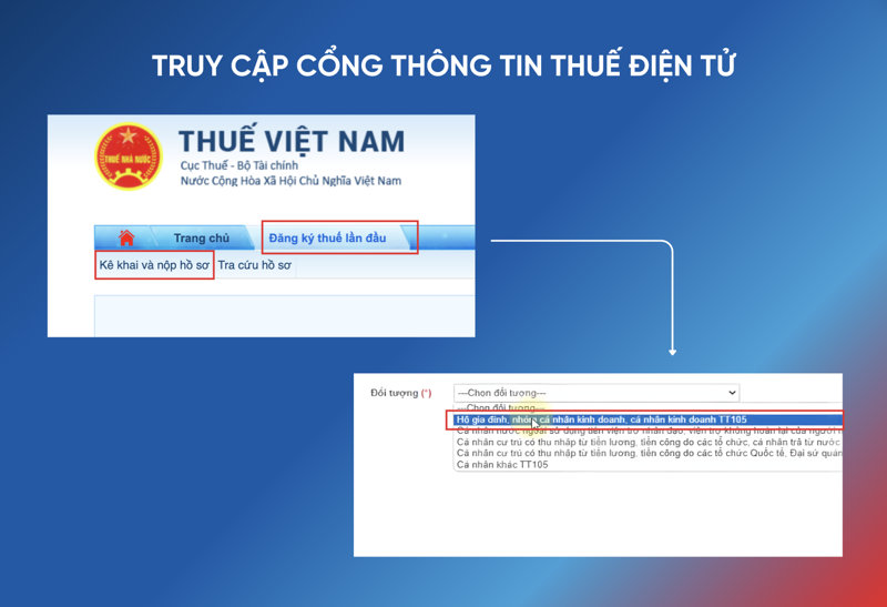 Truy cập cổng th&ocirc;ng tin thuế điện tử