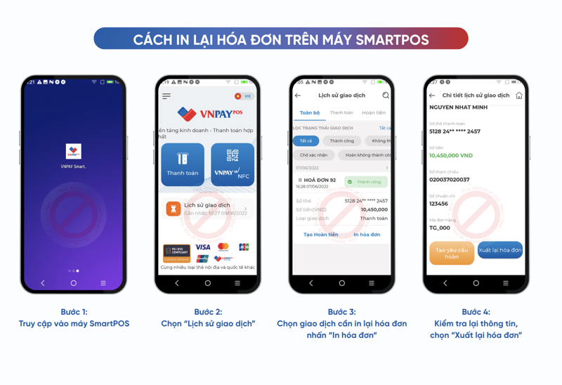 Hướng dẫn các bước in lại hoá đơn trên máy SmartPOS