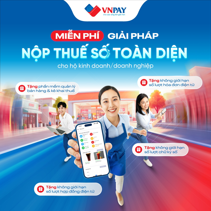 Bộ giải ph&aacute;p Nộp thuế số tại VNPAY gi&uacute;p hộ kinh doanh quản l&yacute; b&aacute;n h&agrave;ng, h&oacute;a đơn v&agrave; thuế tr&ecirc;n c&ugrave;ng một nền tảng